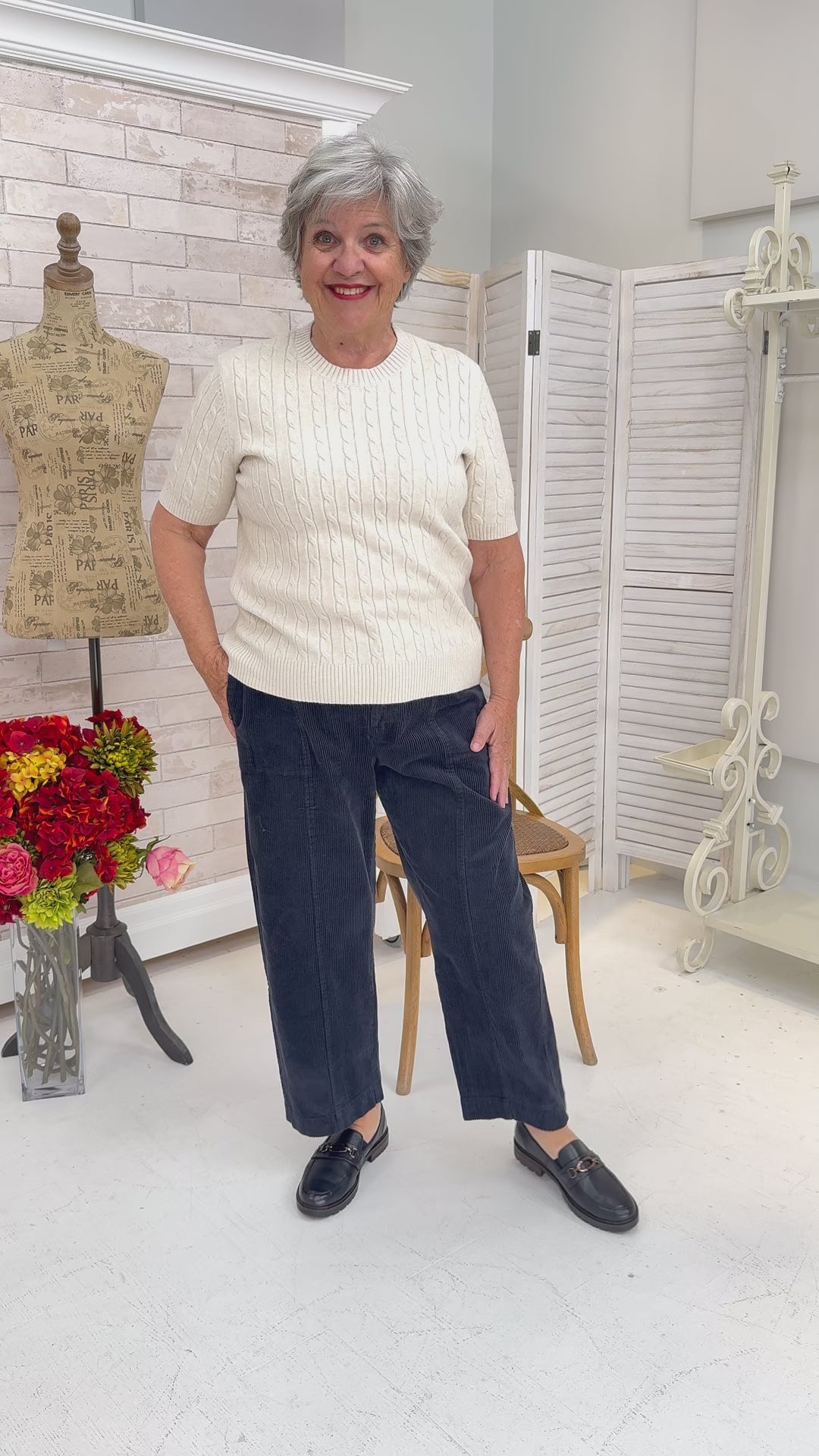 Orange - Anastasia Cable Knit Top