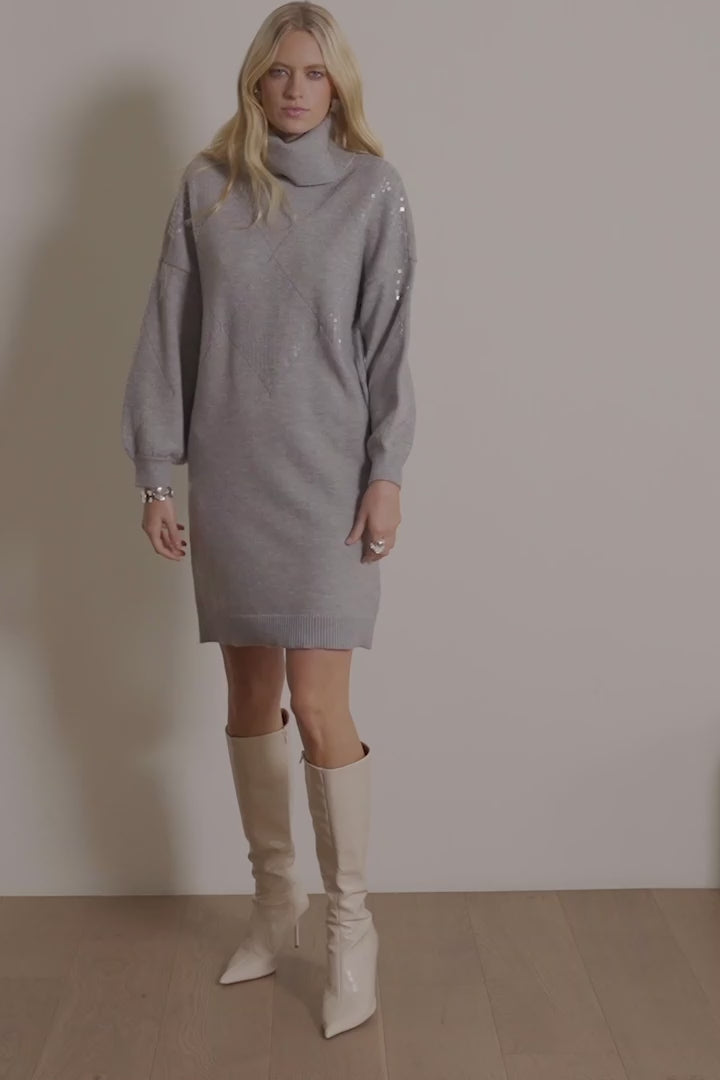 Joseph Ribkoff - Sweater Knit Straight Dress with Sequin Detail