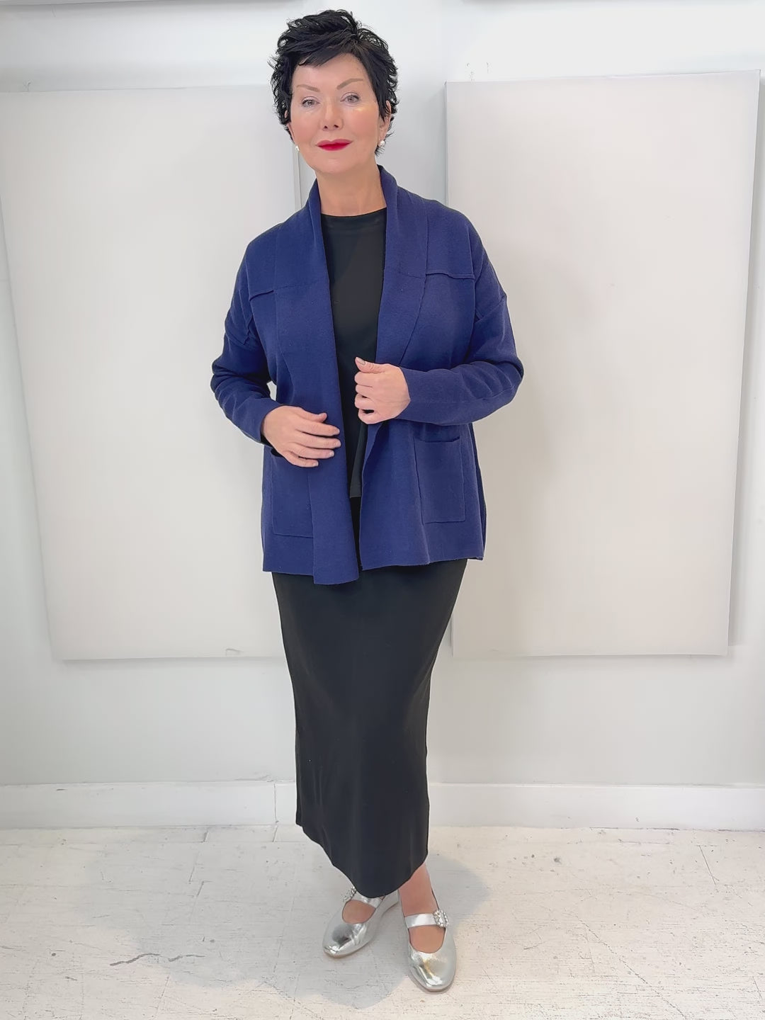 Raffinalla - Mid-Length Shawl-Collar Cardigan - SALE