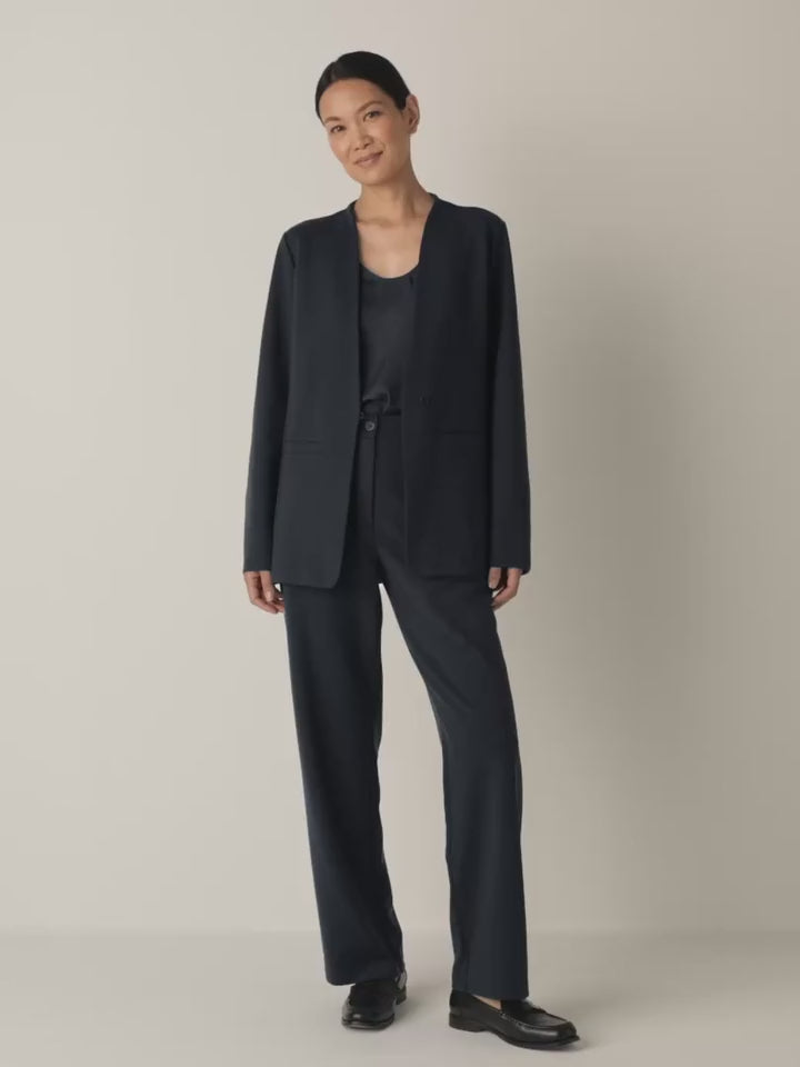 Eileen Fisher - Washable Flex Ponte Collarless Blazer
