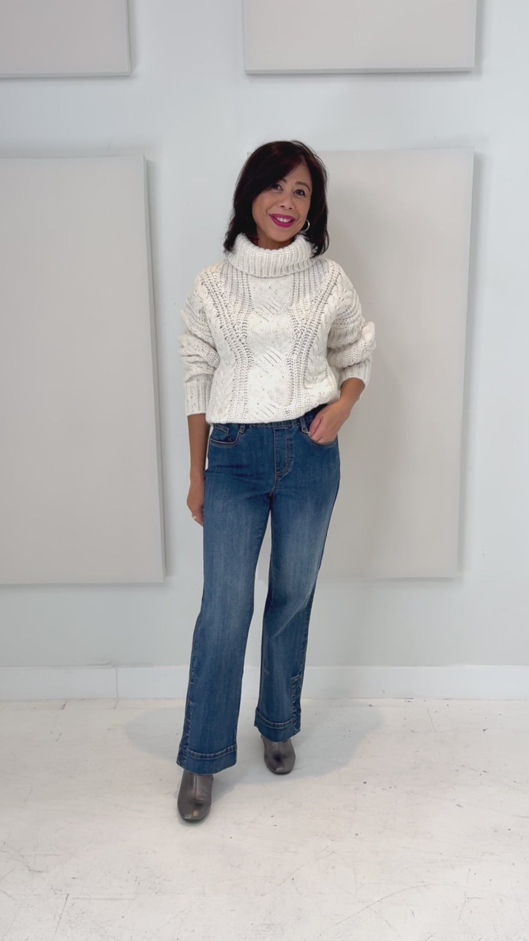 French Dressing Jeans - Pull-On Boot Ankle Jean with Button Hem - SALE