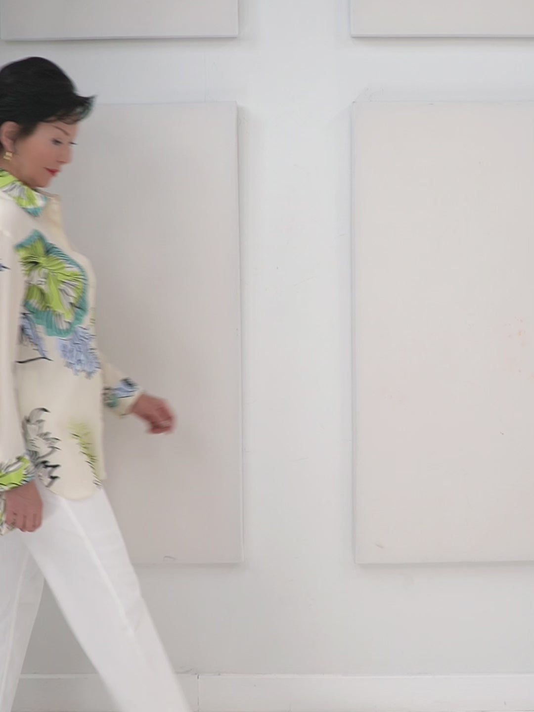 Herzen's - Silk Spaced Luscious Fern Floral Blouse