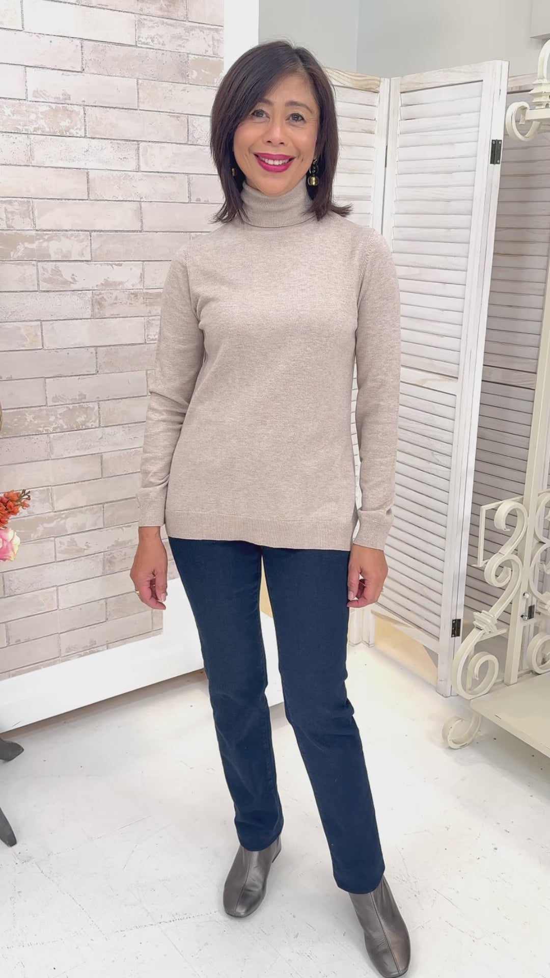 Alashan - Cotton Cashmere Legacy Fold Over Turtleneck