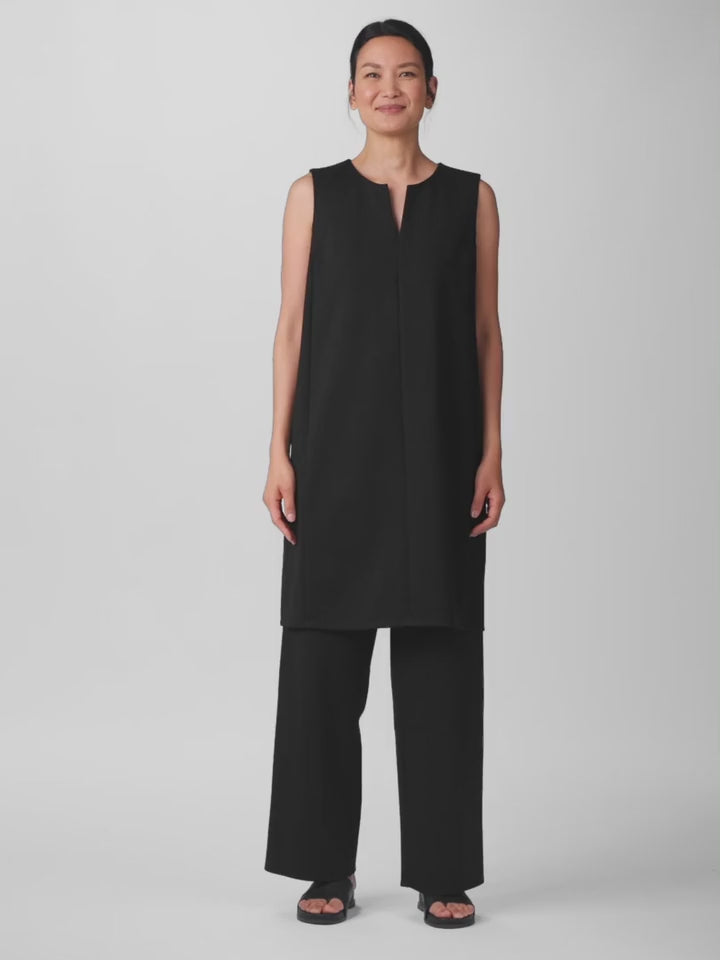 Eileen Fisher - Lightweight Ponte Split Neck Dress