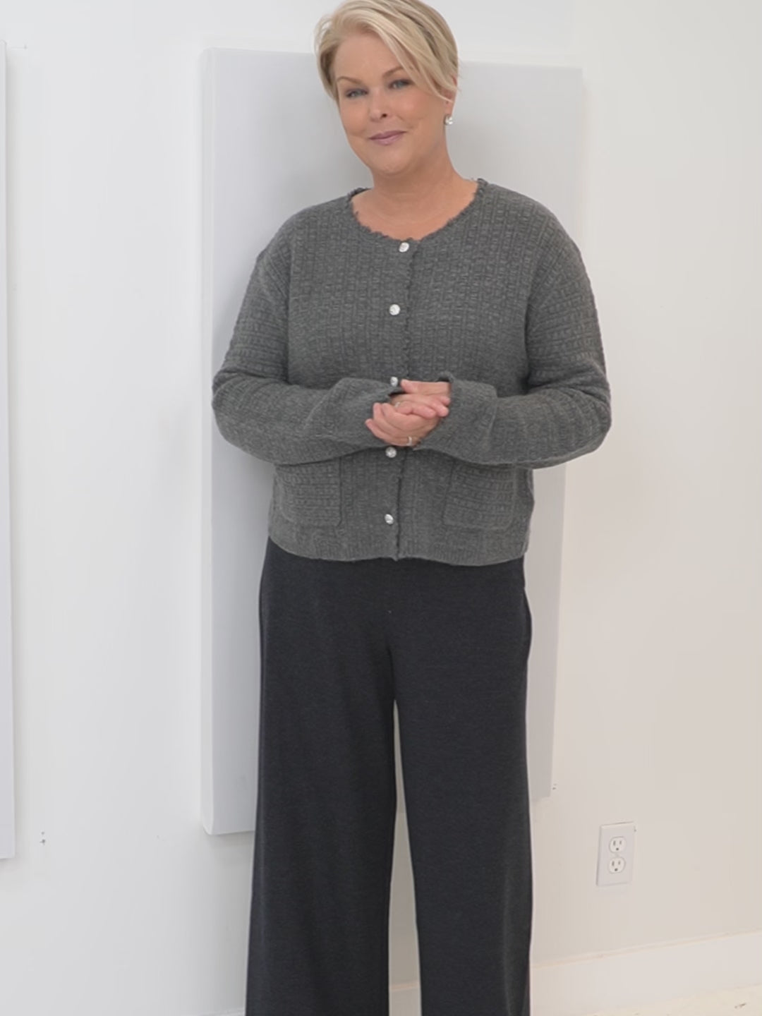 Herzen's - Wool Cashmere Button Front Two Pocket Cardigan - SALE