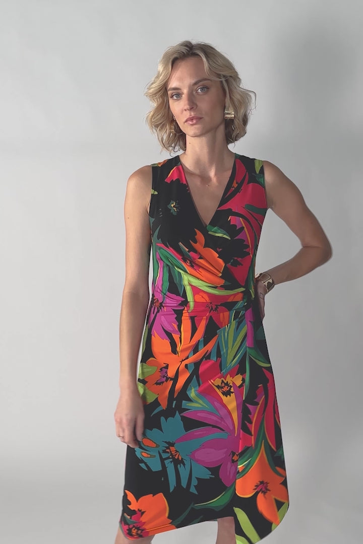 Joseph Ribkoff - Tropical Print Wrap Dress