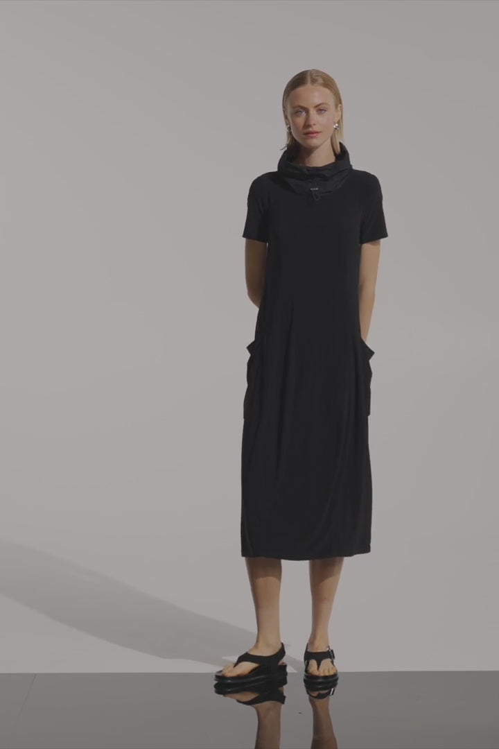 Joseph Ribkoff - Silky Knit Cocoon Dress With Memory Funnel Collar
