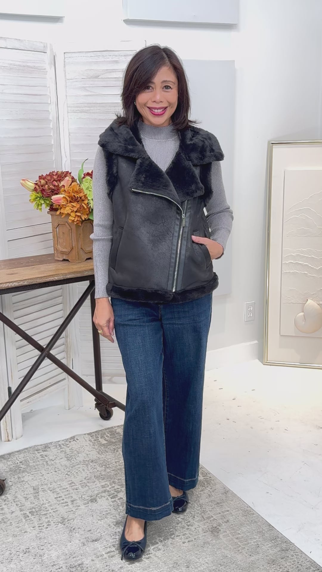 Esqualo - Faux Fur Shearling Vest - SALE