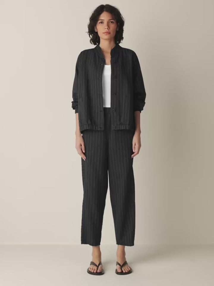Eileen Fisher - Cotton Blend Stripe Stitch Lantern Pant