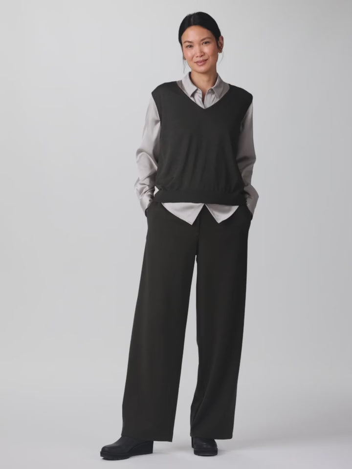 Eileen Fisher - Washable Flex Ponte Wide Trouser Pant