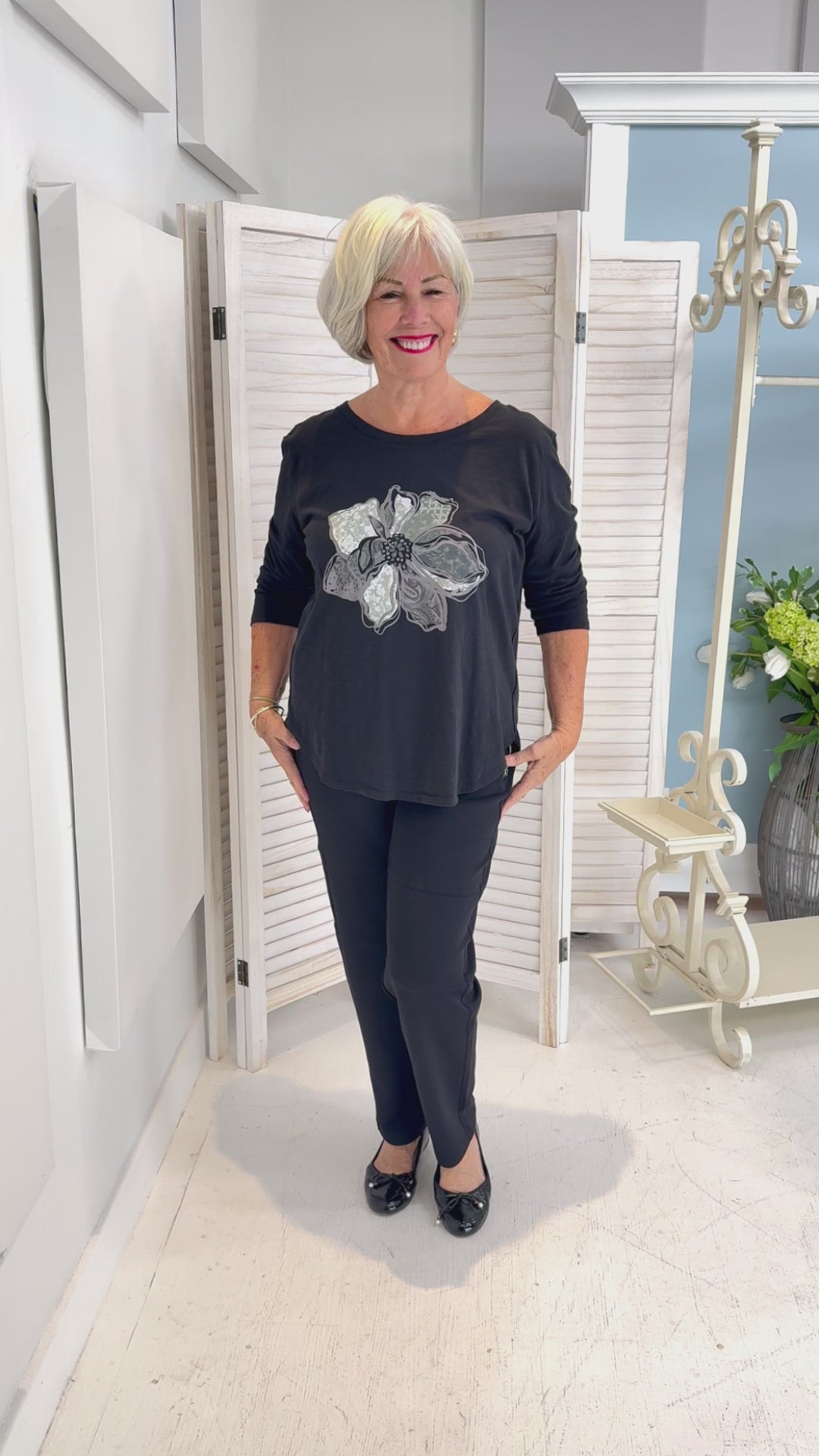 Escape - High-low Tee Decoupage Flower