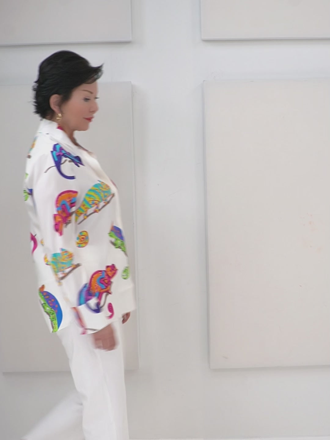 Herzen's - Silk Salamander Print Blouse