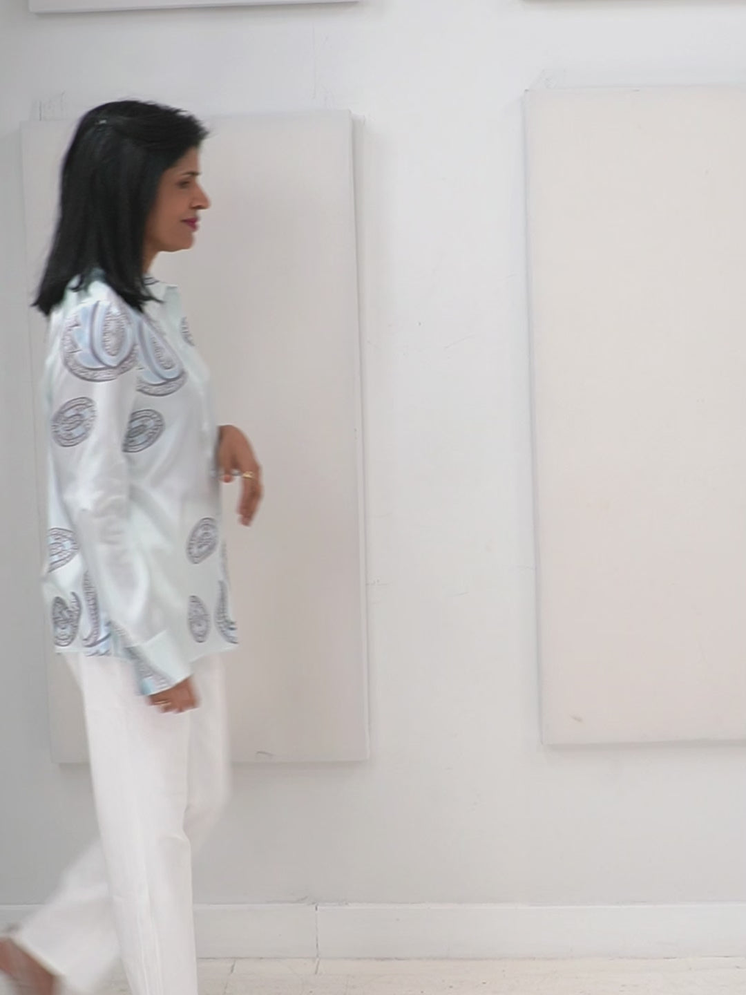 Herzen's - Silk Tone On Tone Paisley Print Blouse