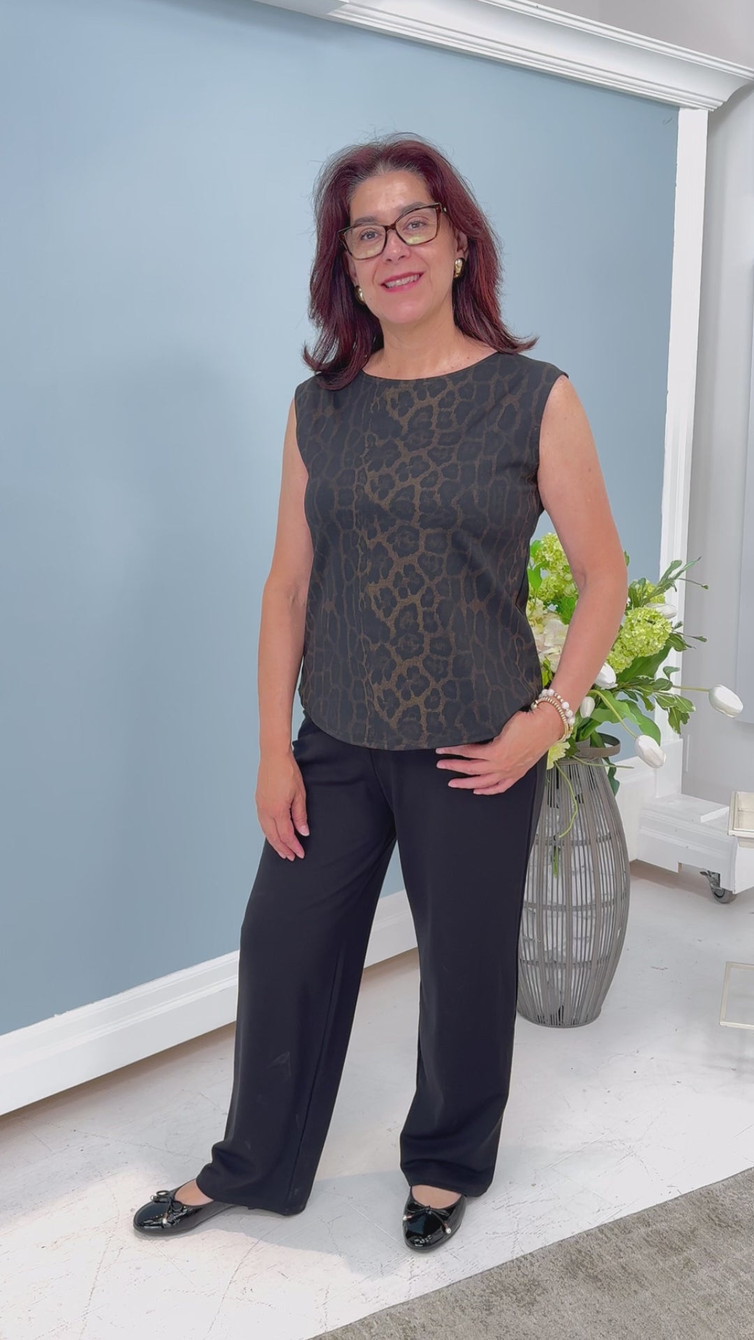 Shepherd's - Ponte Rosa Luxe Animal Print Shell