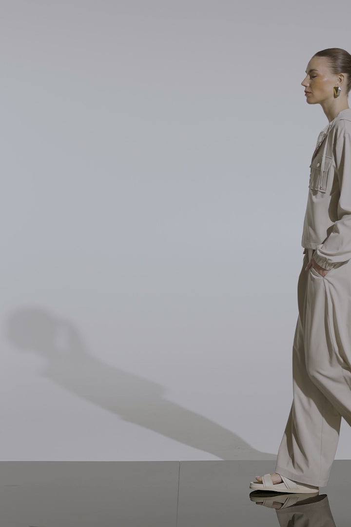 Joseph Ribkoff - Stretch Woven Hooded Boxy Utility Jacket