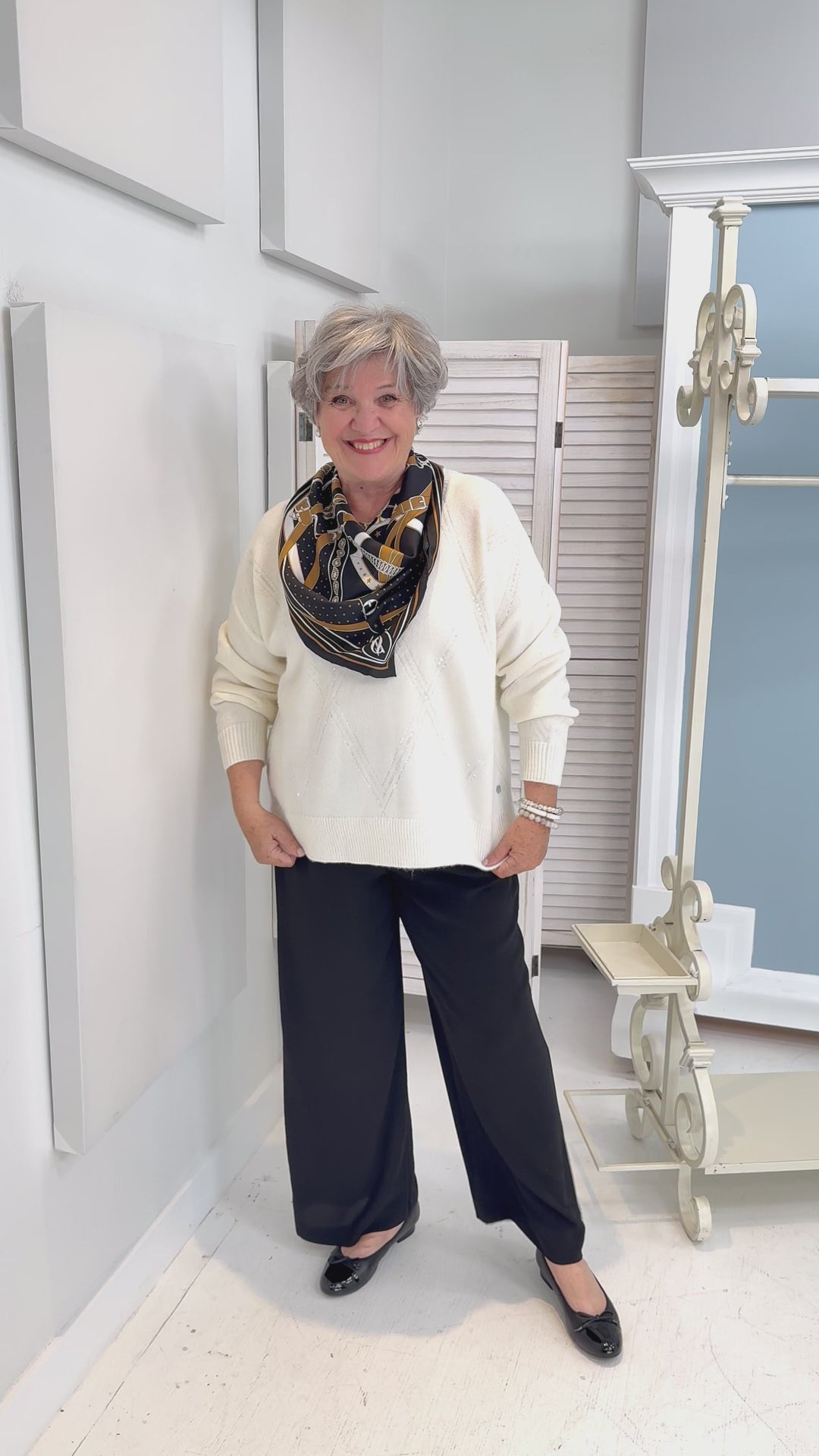 Joseph Ribkoff - Sweater Knit Pullover with Sequins