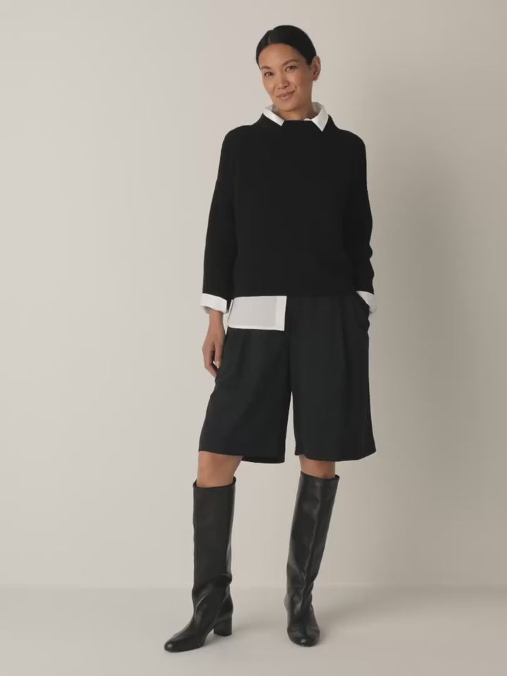 Eileen Fisher - Extra-Fine Ponte Pleated Shorts