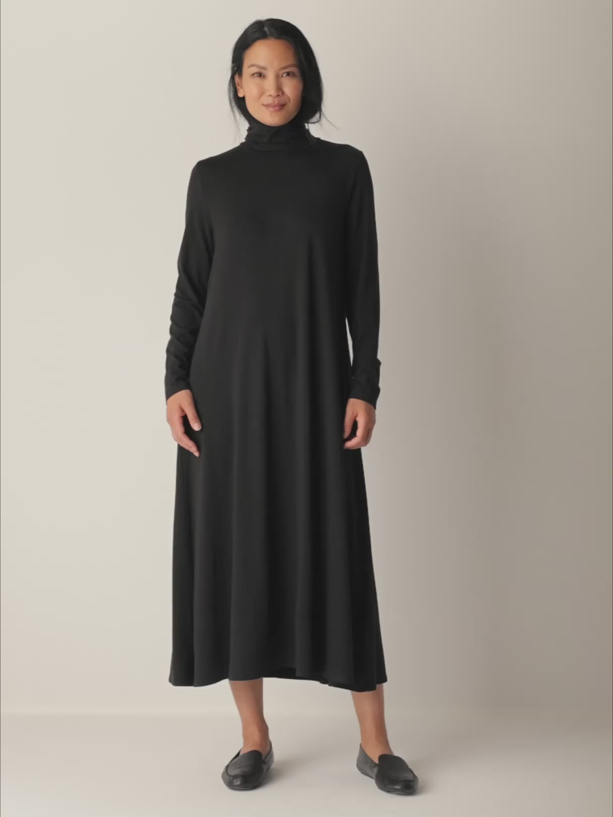 Robe à col roulé en jersey stretch Eileen Fisher