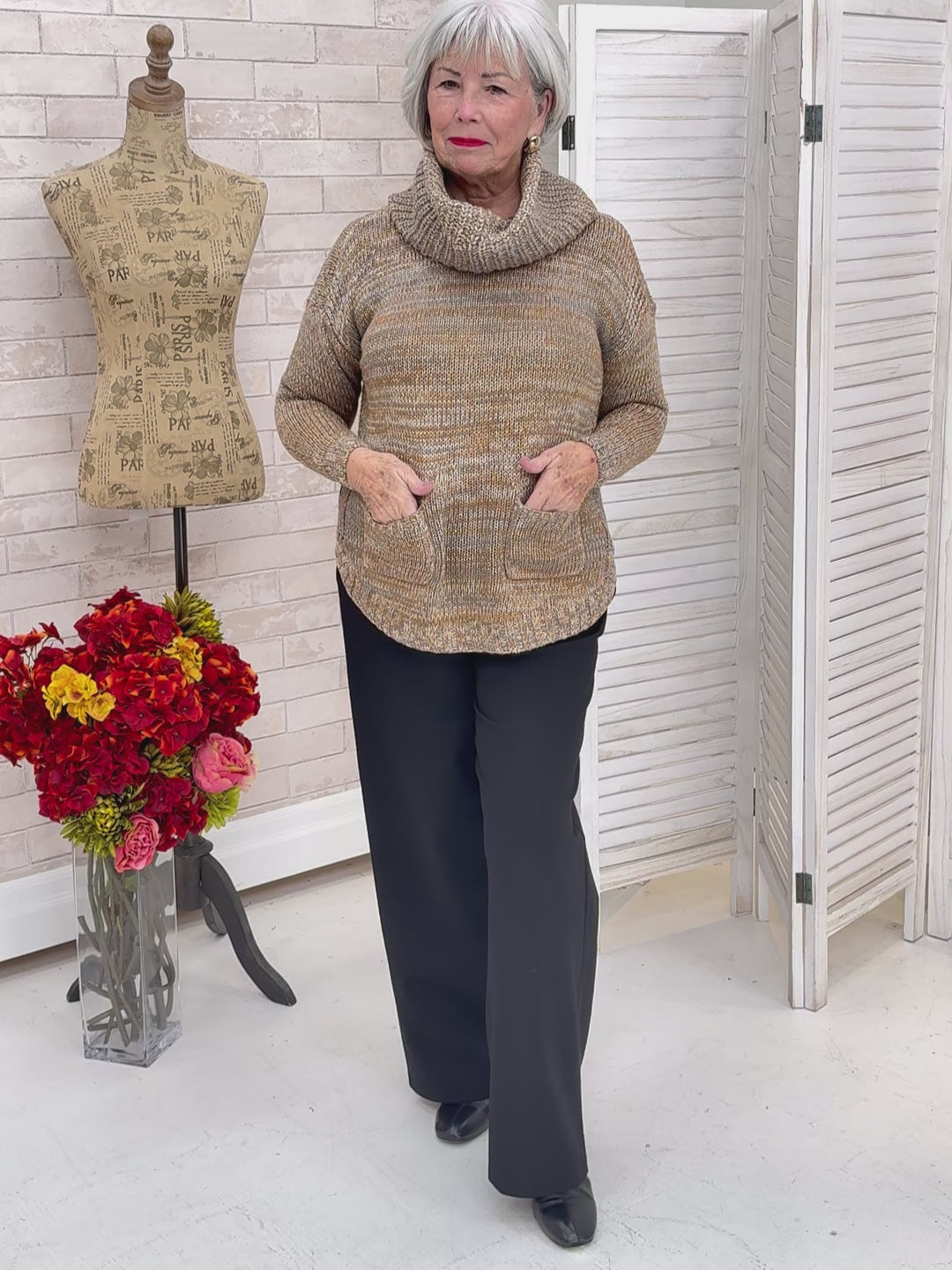 Charlie B - Sweater with Removable Scarf - SALE