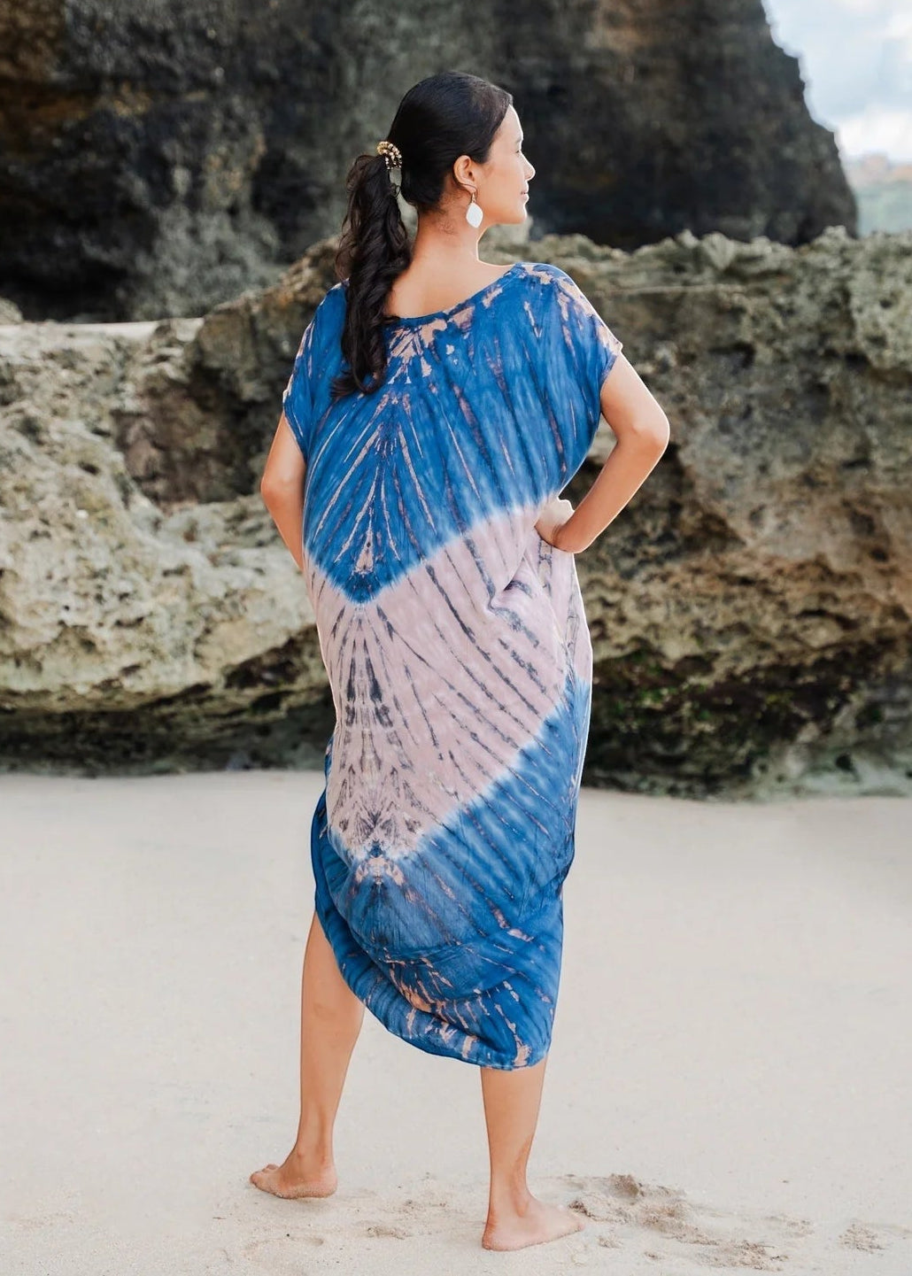 Suzie Blue - Tie Dye Kaftan Beach Dress - GIFT WITH PURCHASE