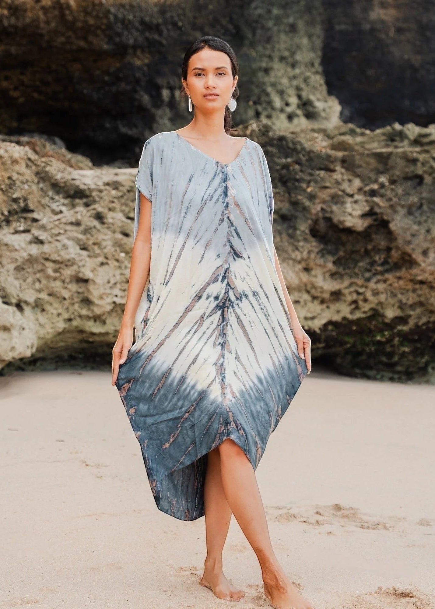 Suzie Blue - Tie Dye Kaftan Beach Dress - GIFT WITH PURCHASE