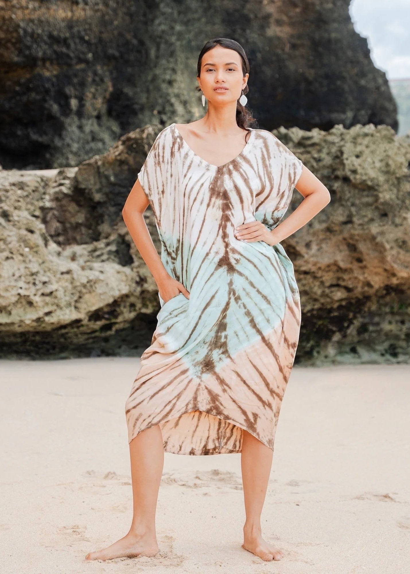 Suzie Blue - Tie Dye Kaftan Beach Dress - GIFT WITH PURCHASE