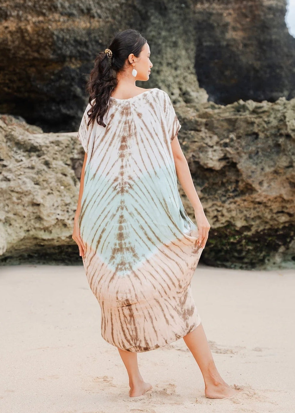Suzie Blue - Tie Dye Kaftan Beach Dress - GIFT WITH PURCHASE