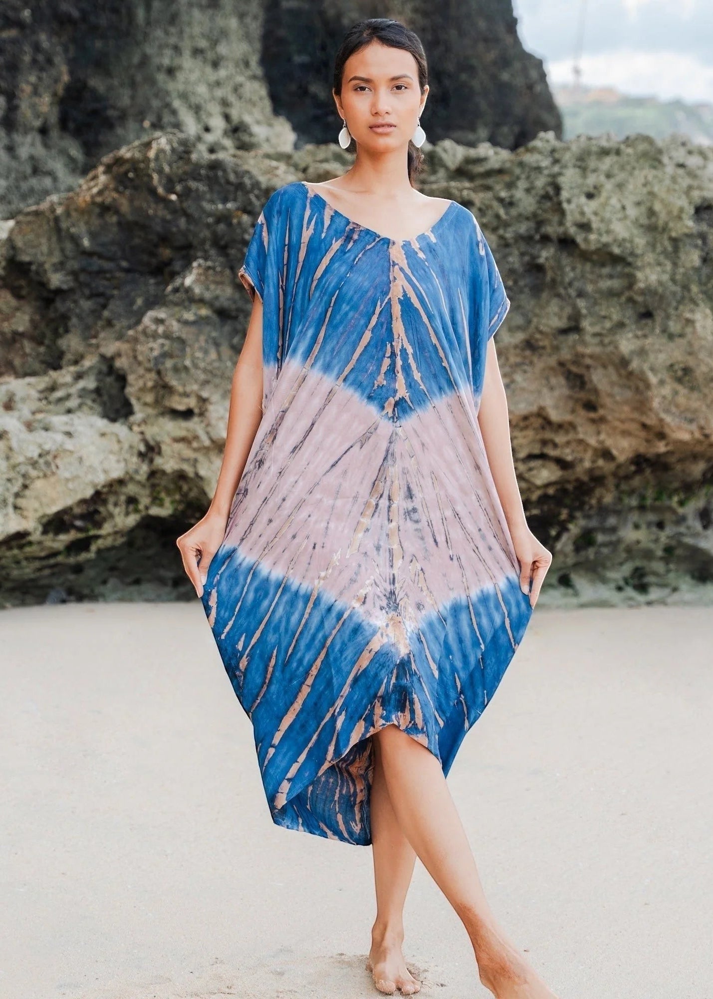 Suzie Blue - Tie Dye Kaftan Beach Dress - GIFT WITH PURCHASE