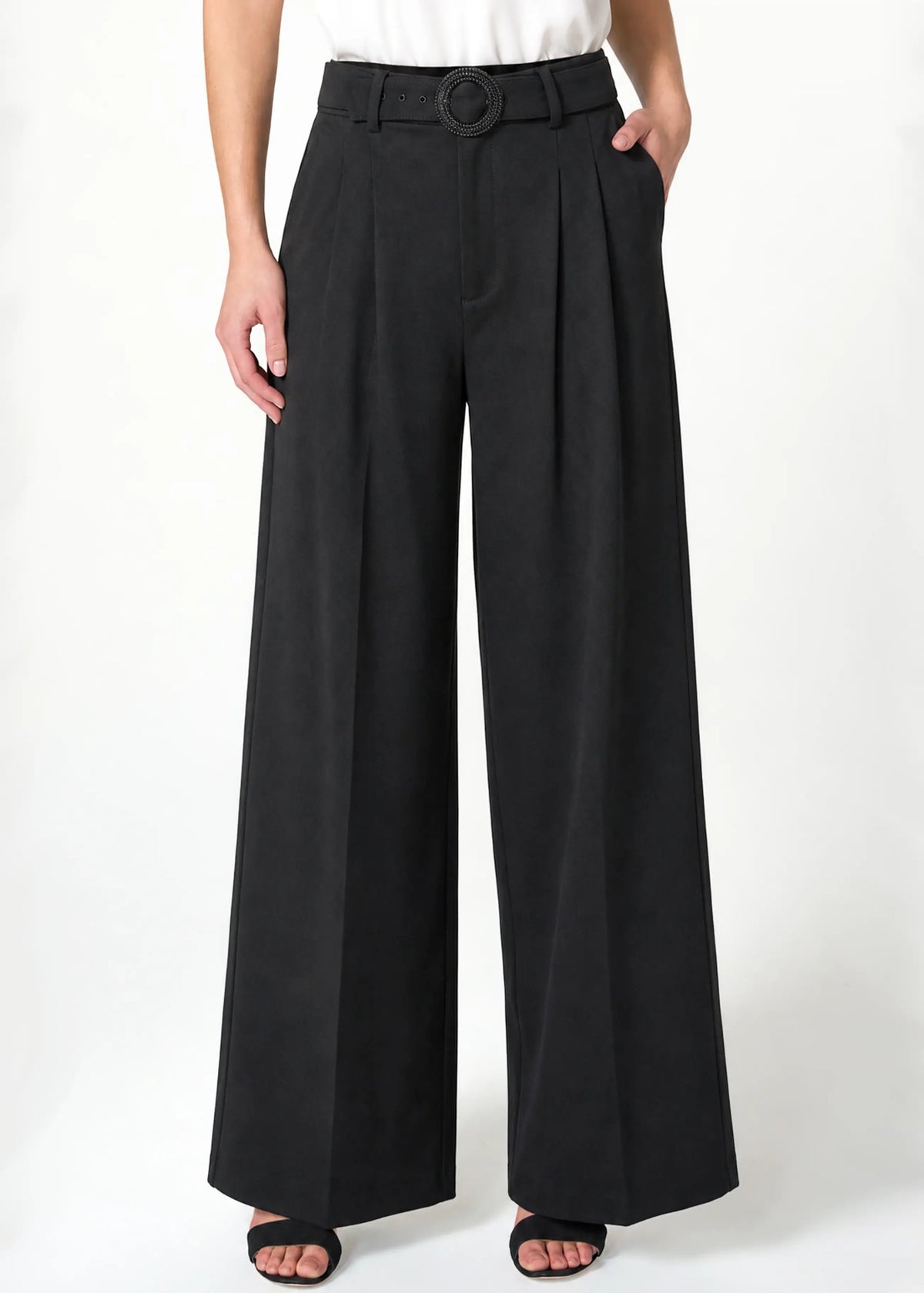 Liverpool - High Rise Belted Wide Leg Trouser