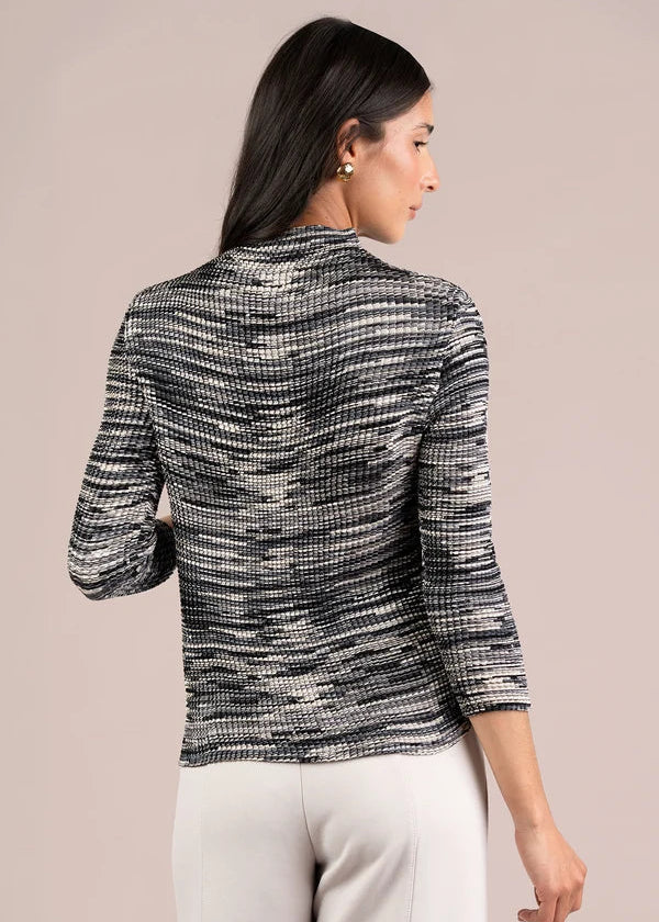 Sympli - Plisse Mock Neck Print