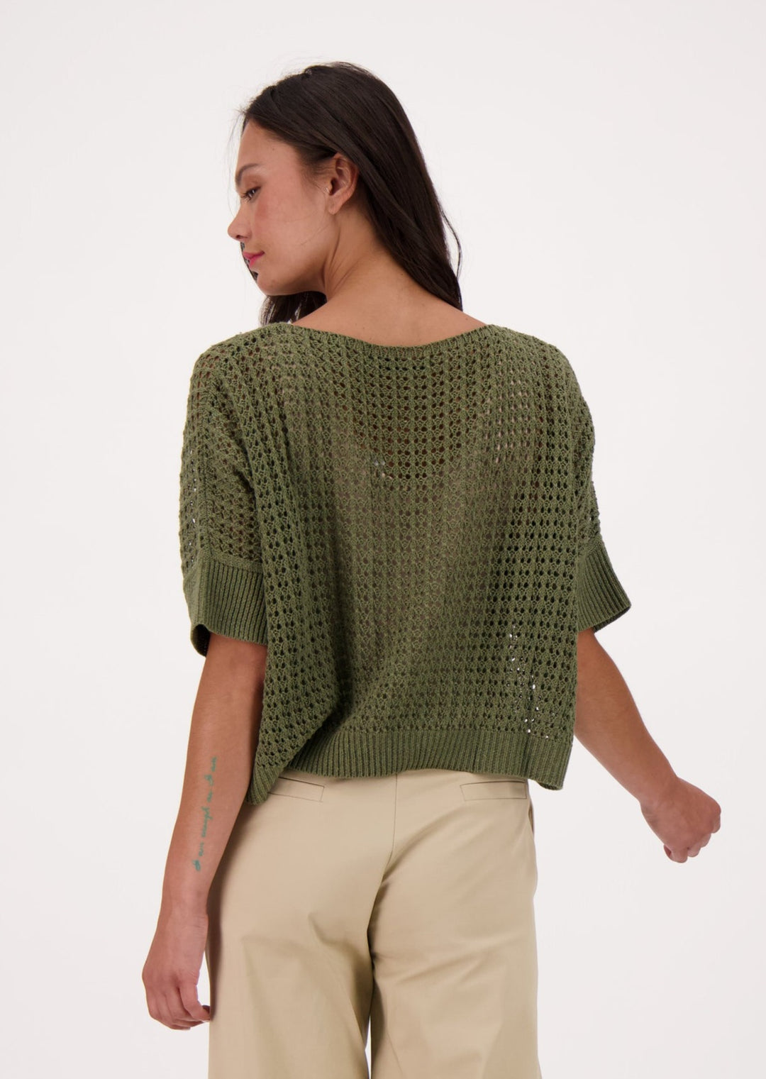 Gabby Isabella - Open Knit Honeycomb Sweater Top