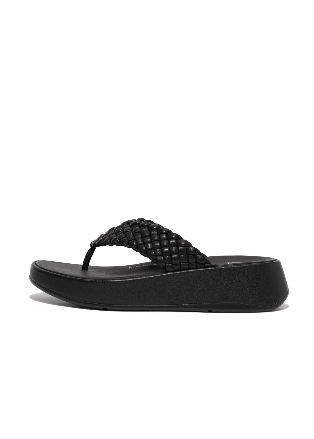FitFlop - F-Mode Woven Chrome Free Leather Toe Thongs Slides