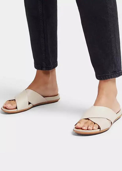 FitFlop - Gracie Leather Cross Slides