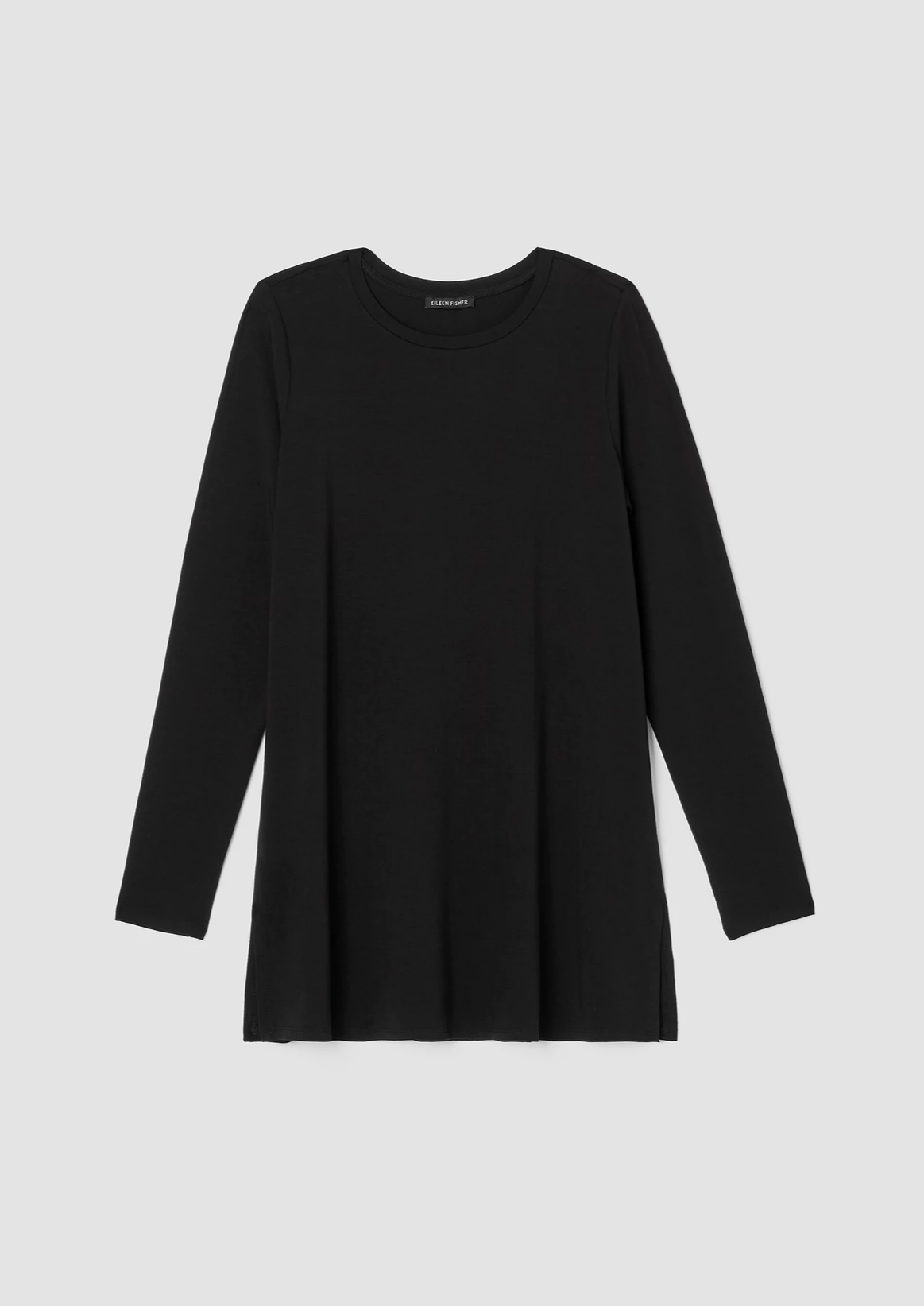 Eileen Fisher - Stretch Jersey Knit Crew Neck Long Top