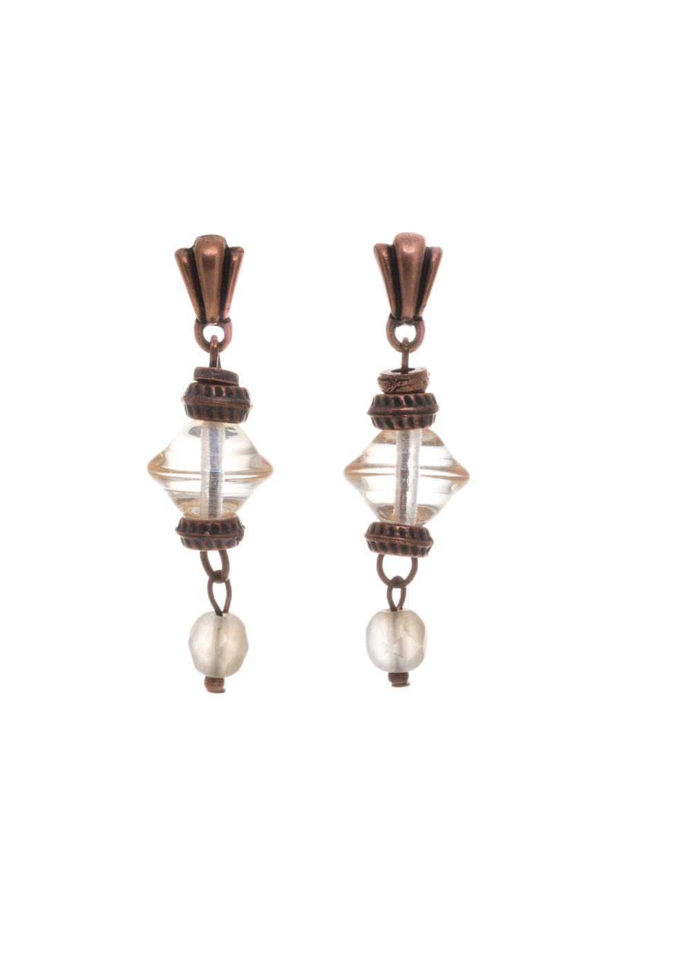 Merx - Glass Bead Earrings (Rose Gold)